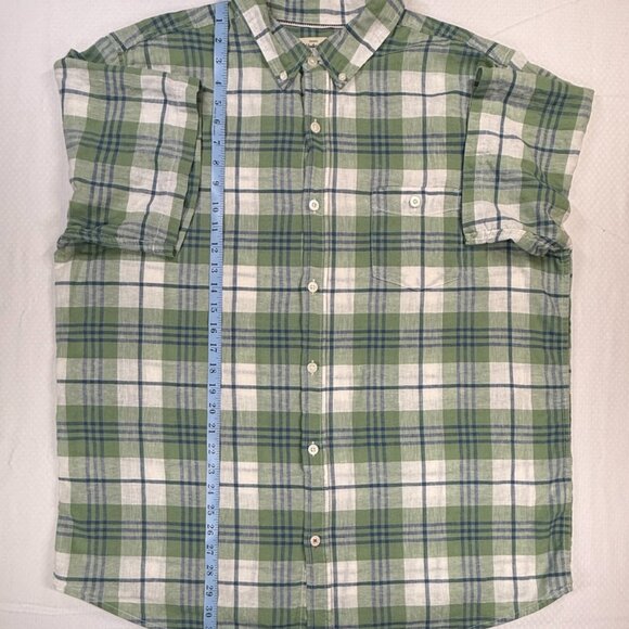 Weatherproof Vintage Men's Linen Woven Shirt, Green/Navy Plaid, Sz XXL-GUC‎ - Picture 6 of 6